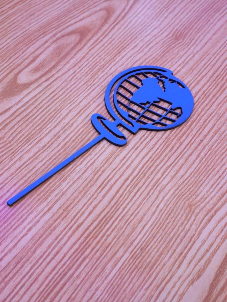 Laser Cut Globe Cake Topper DXF File