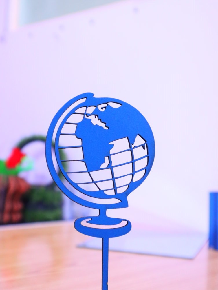 Laser Cut Globe Cake Topper DXF File