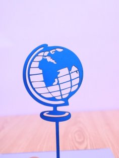 Laser Cut Globe Cake Topper DXF File