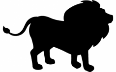 Lion Silhouette vector dxf File