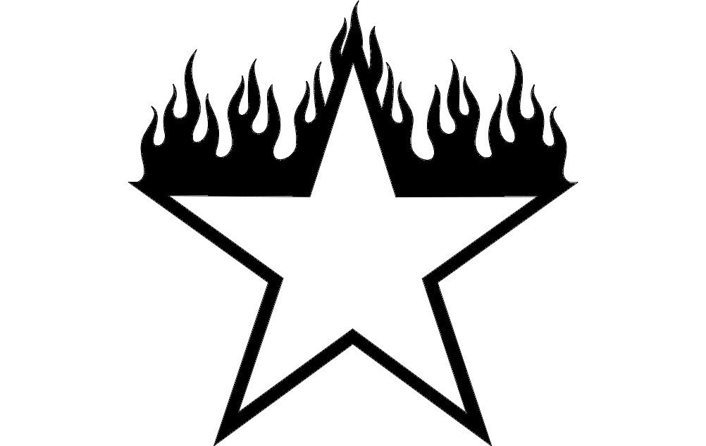 dxf-файл дизайна горящей звезды
