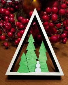 Laser Cut Xmas Tree Sculpture DXF File