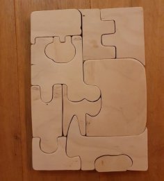 Laser Cut 3D Wooden Animal Puzzle Board DXF File