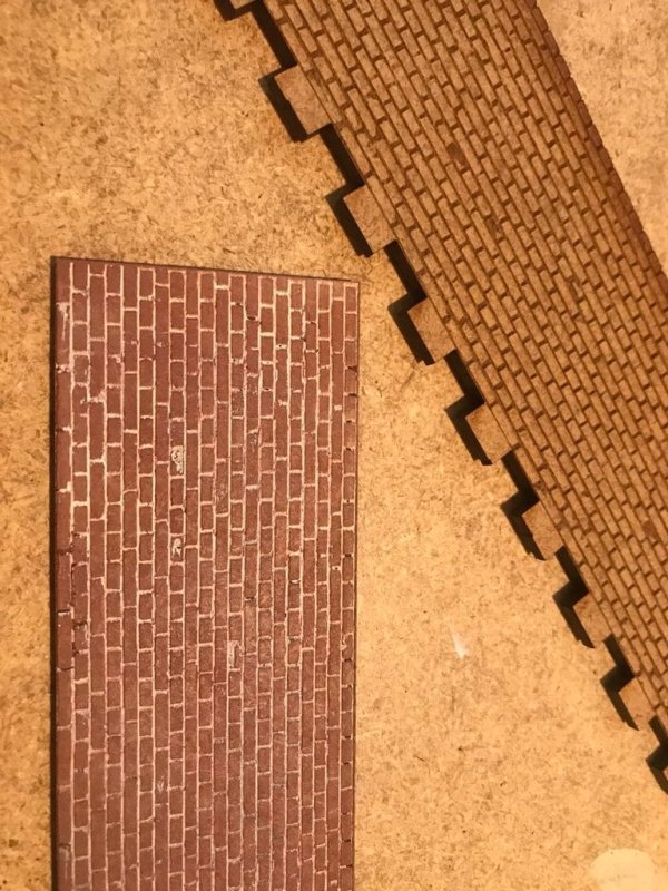 Laser Cut 28mm Brick Wall DXF File