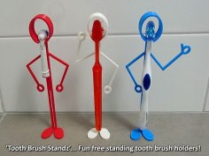 ‘Tooth Brush Standz’ … Fun Free Standing Tooth Brush Holders! 3D Printer Model