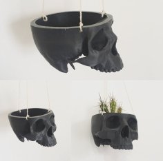 Skull Bowl Remix Into Skull Hanging Planter / Pot 3D Printer Model