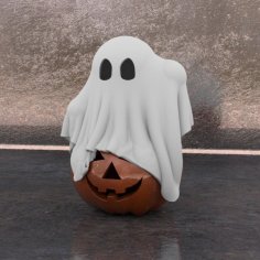 Ghost On Pumpkin Halloween 3D Printer Model