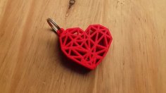 GEOMETRIC HEART KEY RING 3D Printer Model