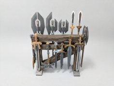 Action Figure Weapon Rack 3D Printer Model