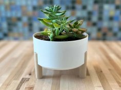 Round Midcentury Planter – 6″ 3D Printer Model