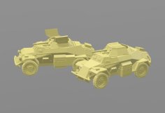 SdKfz 222 A/C 2cm Cannon 3D Printer Model