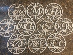 Laser Cut Customizable Monogrammed Coaster