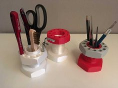 Penholder / Deskorganizer / Organizer For Pencils / Screw And Nut 3D Printer Model