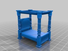 Quarter Scale Four-Poster Bed (28mm) 3D Printer Model