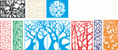 Tree style decorative lattice for cnc Free Vector