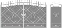 Metal Gate Forged Ornaments Vector Art Free Vector