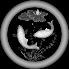 Fish 3D grayscale relief image BMP File