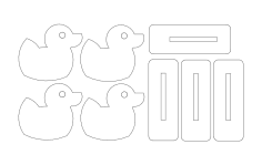 Duck Family Targets dxf File