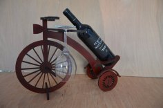 Laser Cut Bicycle Wine Bottle Holder