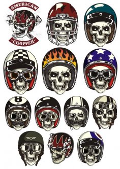 Skull In Helmet Vectors Free Vector