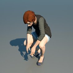 Woman Picking Up Items 3D Printer Model