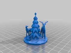 Christmas X-mas Winter Sceneries For LED Tealight 3D Printer Model