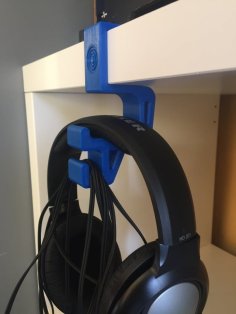 Headphone Holder (for IKEA Kallax, Expedit, Linnmon Or PÅHL Or Other 37, 34.5, 50, 20, 19.95 Or 11 Mm Desk) 3D Printer Model