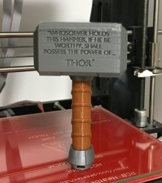 Baby’s First Mjolnir (Rattle) – Safer And No-glue Version 3D Printer Model