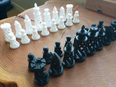 Spiral Chess Set 3D Printer Model