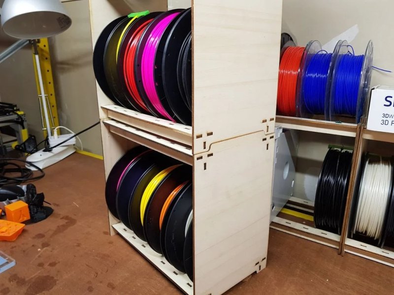 Laser Cut Filament Spool Storage System SVG File