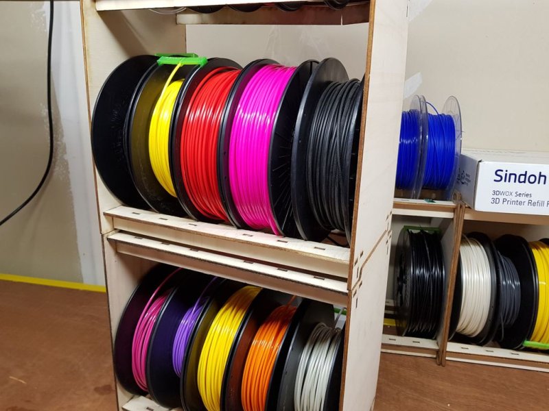 Laser Cut Filament Spool Storage System SVG File