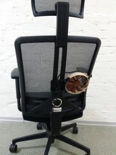 Office Chair Cooler Mount. Supports 80mm Fans And 140mm Fans 3D Printer Model