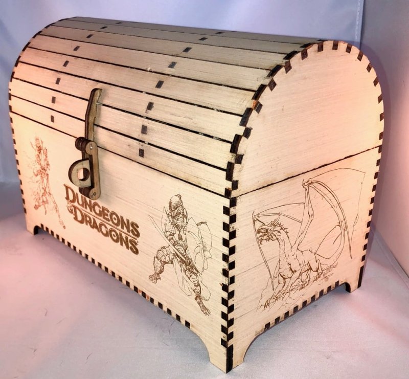 Laser Cut Treasure Chest 5mm Plywood with Clasp and Hinges