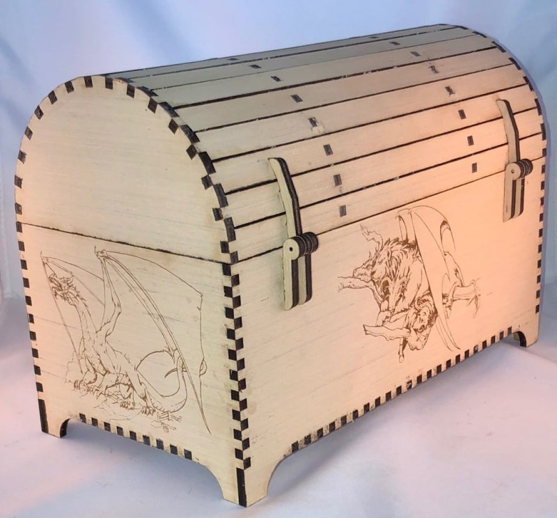 Laser Cut Treasure Chest 5mm Plywood with Clasp and Hinges