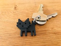 8 Bit Cat Keychain 3D Printer Model