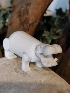 Hippo (with Movable Legs And Mouth) 3D Printer Model