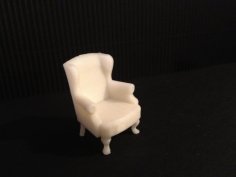 Miniature Queen Anne Wingback Chair 3D Printer Model