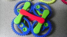 Elliptical Gear Set With Connecting Links. 3D Printer Model