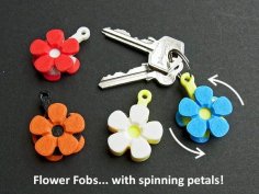 Flower Fobs… Flower Key Fobs That Spin! 3D Printer Model