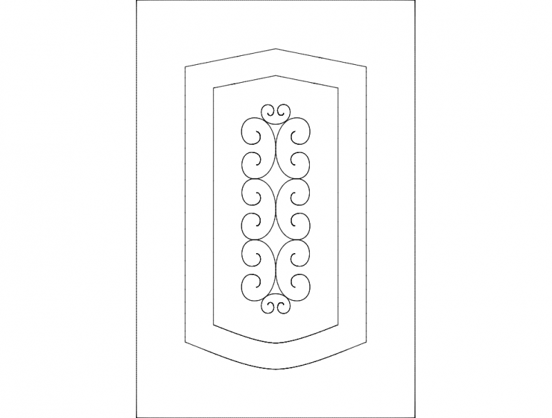 Fichier dxf floral en bois de conception de porte