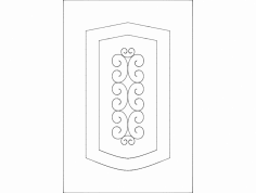 Arquivo dxf floral de madeira com design de porta