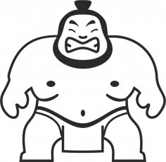 vector de etiqueta engomada de luchador de sumo