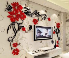 Schmetterling TV-Wand-Acryl-3D-Relief-Wandaufkleber