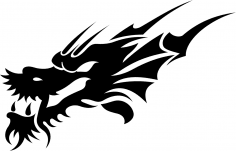 Tribal Dragon Tattoo Design Vector Free Vector