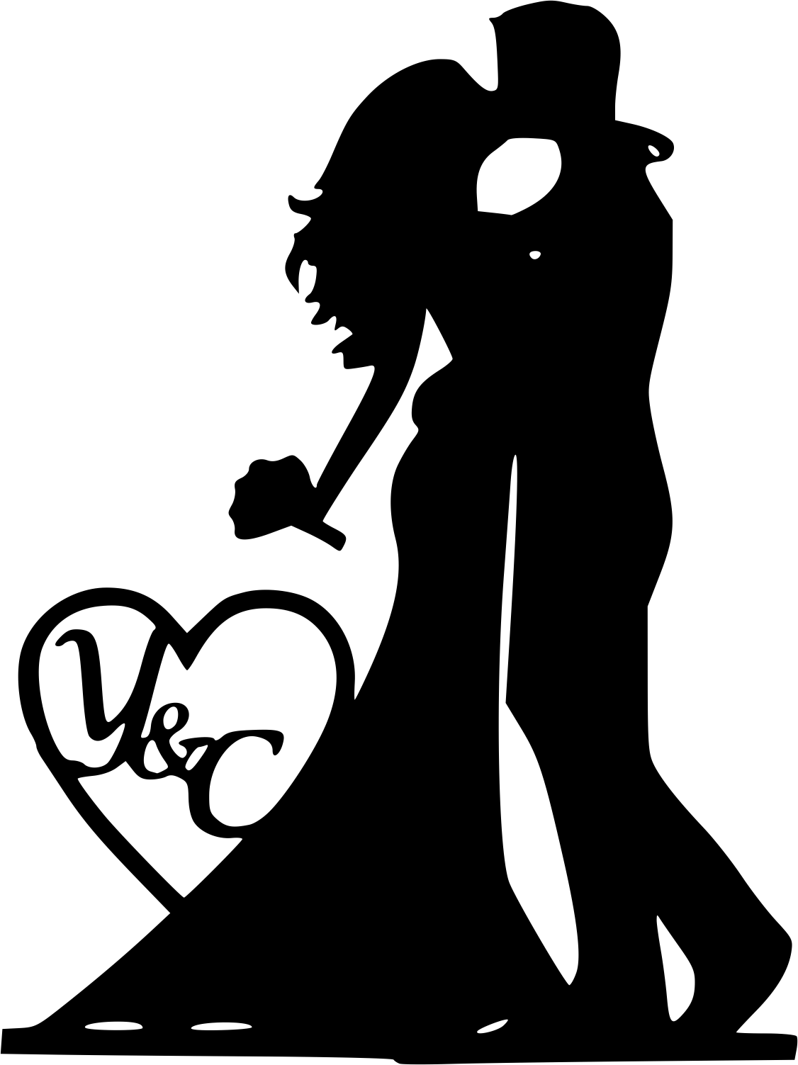 Mr and Mrs Silhouette Black Bride and Groom Vector Free Vector cdr