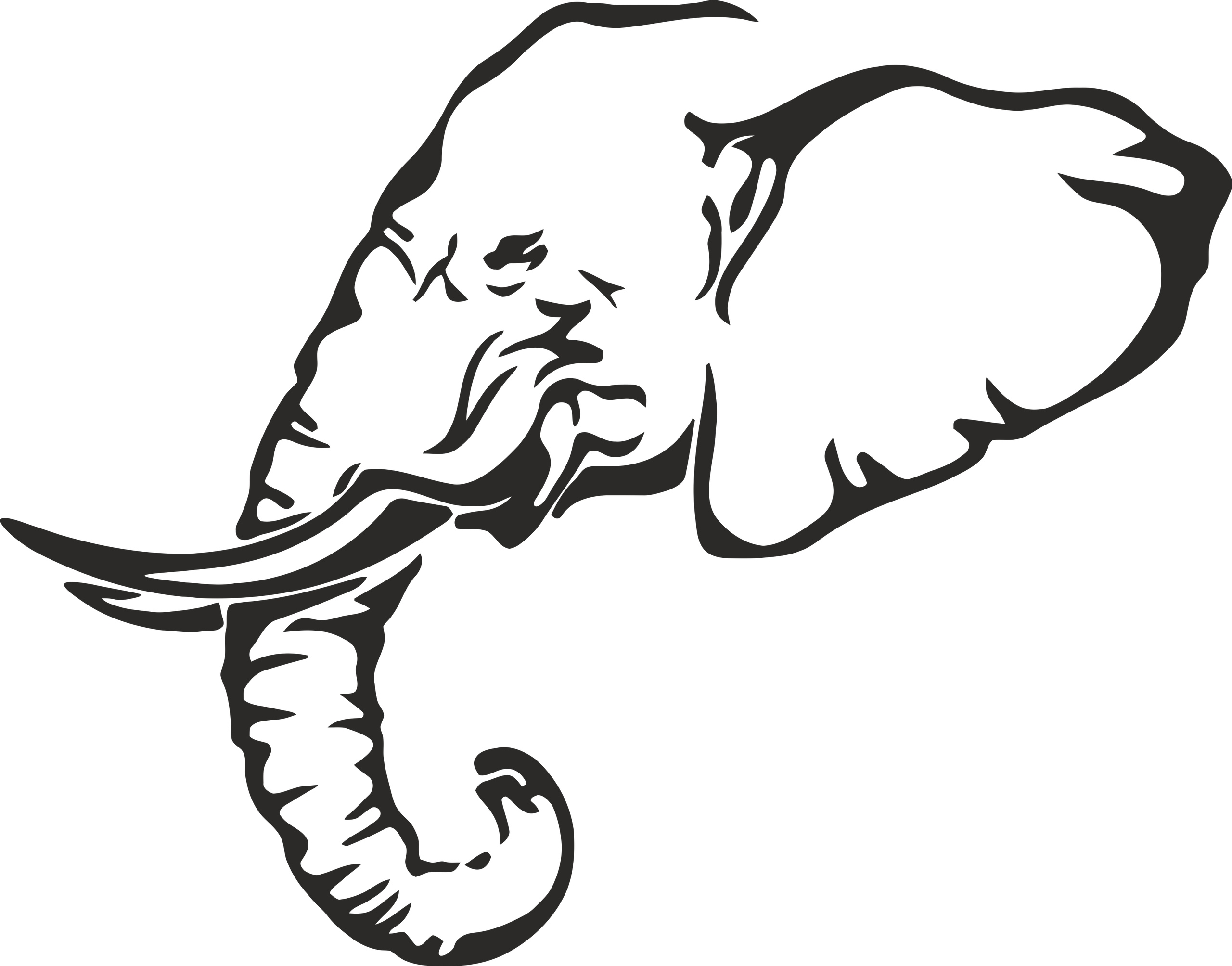 Elephant Stencil Free Vector