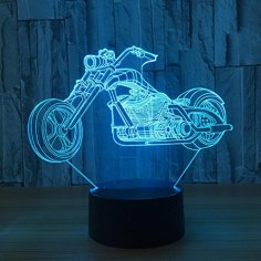 Motorcycle 3D LED Illusion Night Light Free Vector