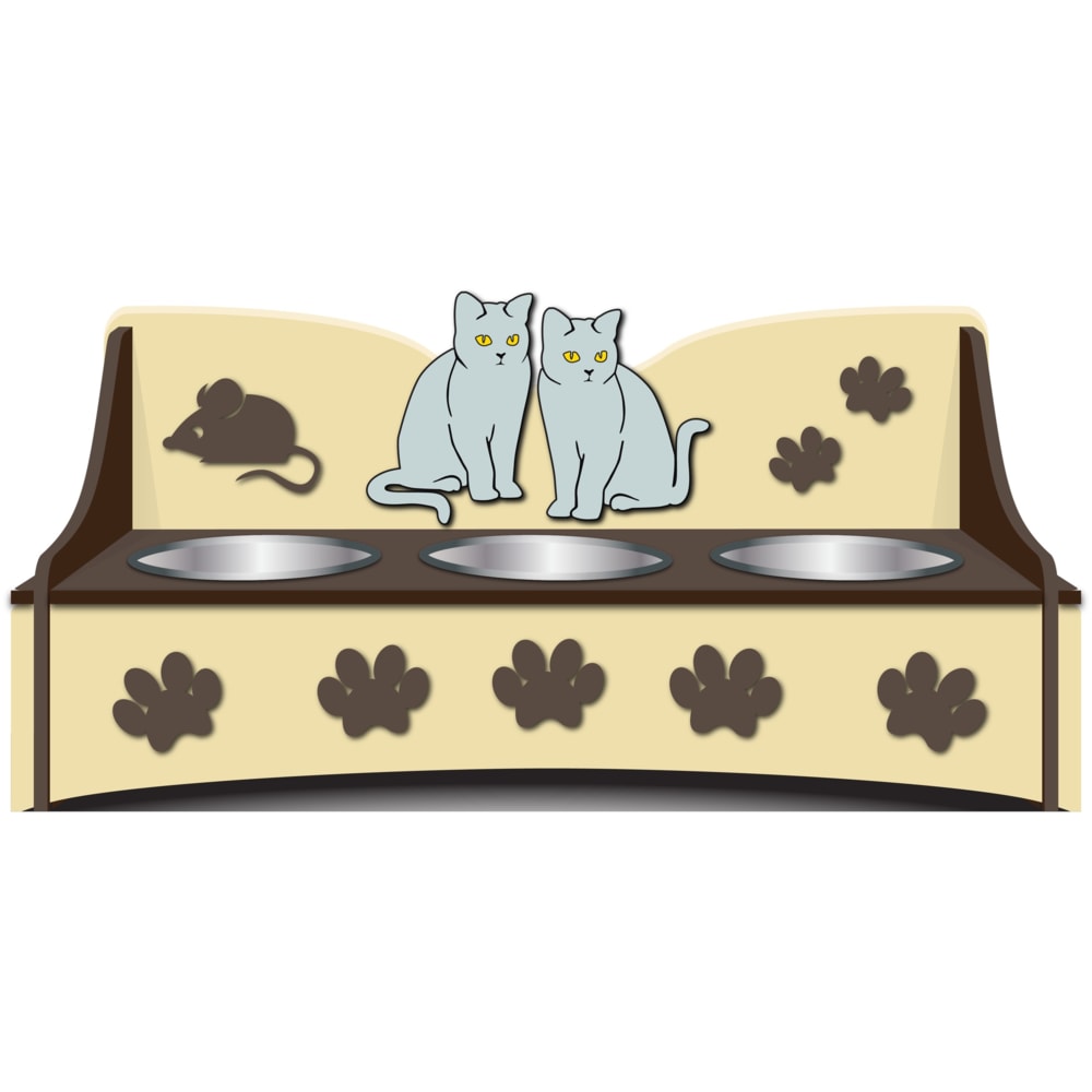 Laser Cut Cat Bowl Stand Cat Elevated Feeders Free Vector