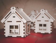 Laser Cut Miniature Toy Model House Free Vector
