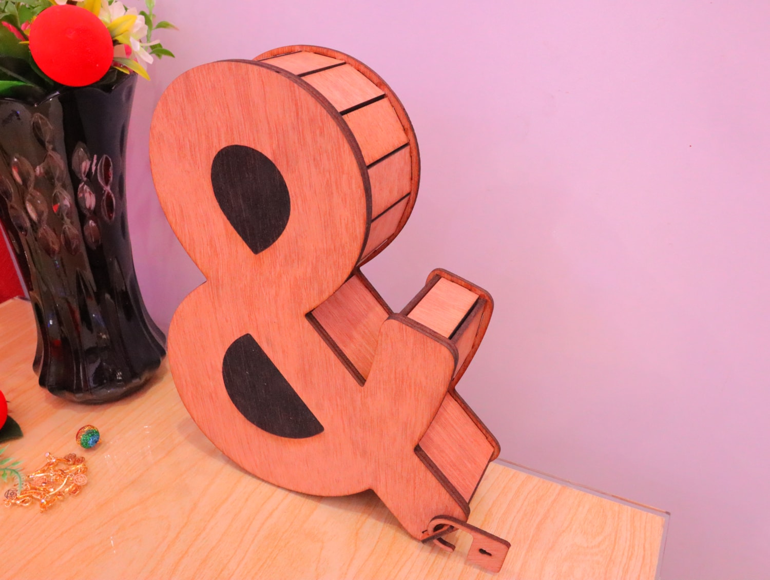 Laser Cut Ampersand Sign Jewelry Box 3mm Free Vector